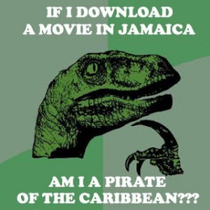 meme text: If i download a movie in jamaica, am i a pirate of the carribean