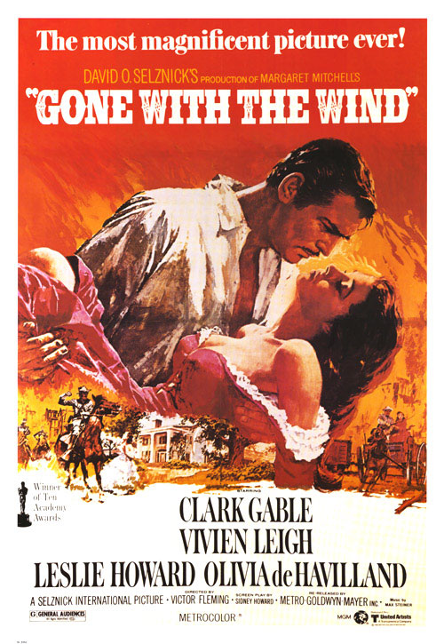 Film poster of 'Gone with the Wind'