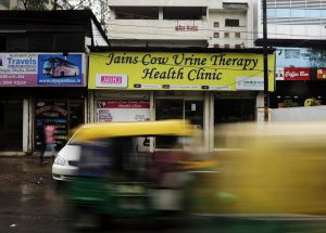 General view of Jain Cow urine therapy and health clinic in Indore, Madhya Pradesh, India on June 27, 2016. Photographer: Anindito Mukherjee/Bloomberg. **To Match Anindya's story**