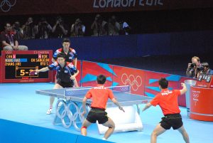 Players playing table-tennis