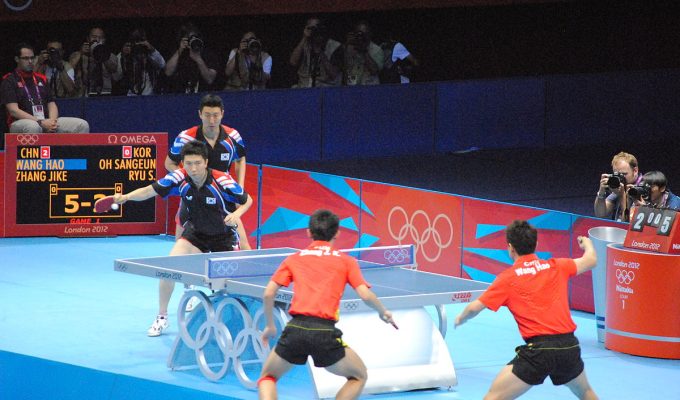 Players playing table-tennis