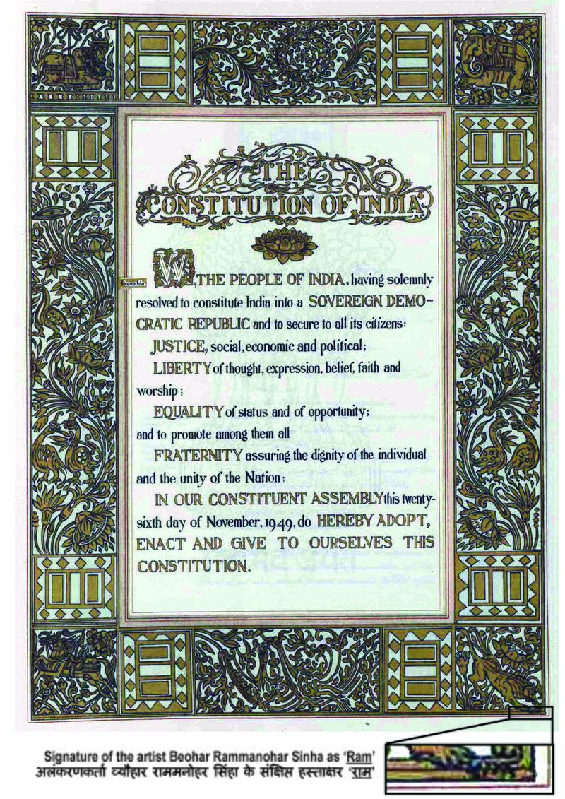 text of preamble of indian constitution