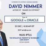 NUJS Online Lecture by Prof. David Nimmer on Google v. Oracle Case [December 23]
