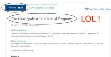 "The case against IP" on SSRN being charged 8$ for access