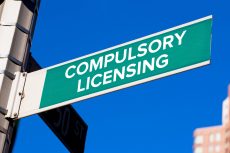 Broadway street sign saying 'compulsory licensing'