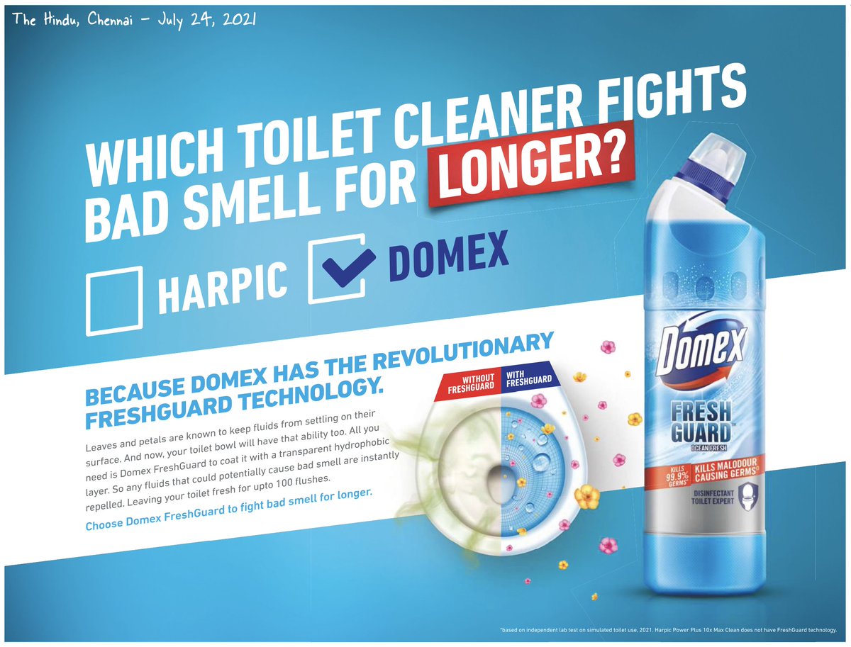 An image of the comparative advertisement made by Domex
