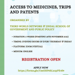 Free Online Course on ‘Access to Medicines, TRIPS and Patents’ [Nov 18-Dec 17; Register by Nov 8]