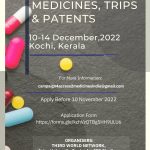 Course on Access to Medicines, TRIPS and Patents [Kochi, December 10-14]