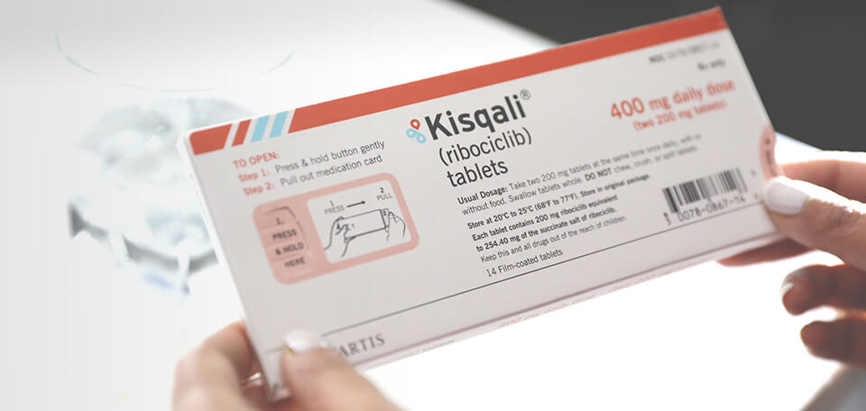 A box of Kisqali tablets. 